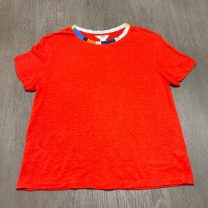 Splendid X Margarita Orange Linen Short Sleeve Top Size XS